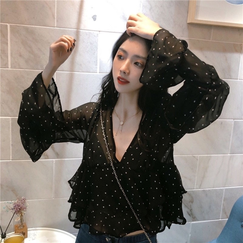 韩版风Chic甜美荷叶边波