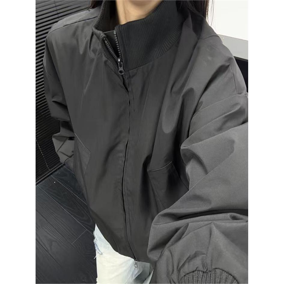 黑色cleanfit立领工装外