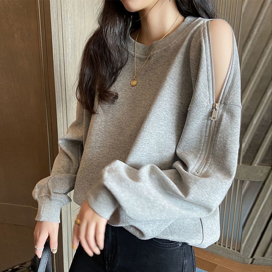 春秋新款性感小心机拉链