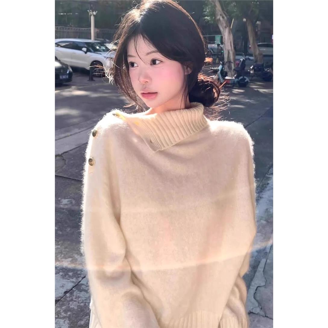 慵懒风高级设计感高领毛