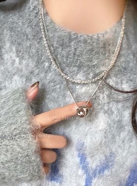 双层波光粼粼豆豆卫衣链