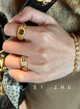 复古拉丝虎眼石方钻宽版