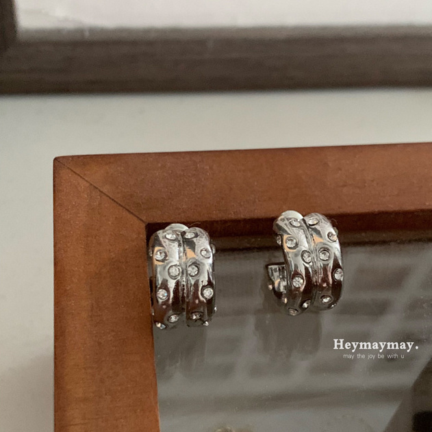 heymaymay闪钻圈圈耳环