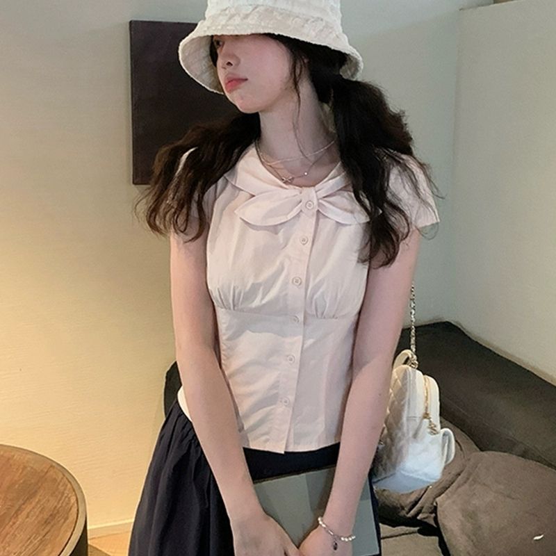 温柔风甜美纯棉白色蝴蝶