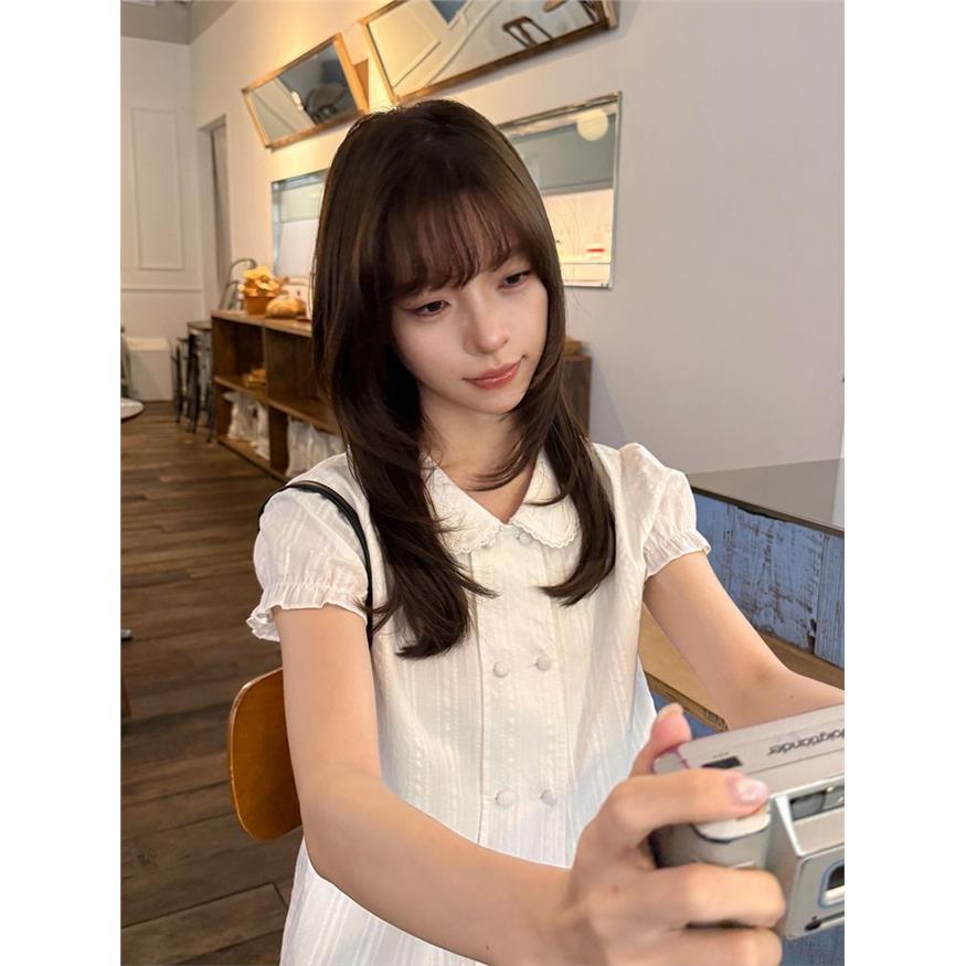 双排扣花边法式甜美娃娃