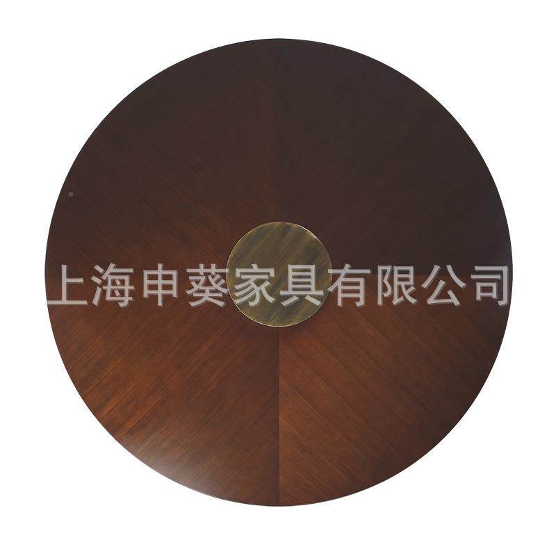 式实乡村轻奢复美古圆餐桌木简000约用家多人饭桌餐厅酒店别墅样