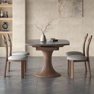 意式 极6558简小户蛮腰餐多桌功能岩板餐桌大小厅型现代简约圆桌客