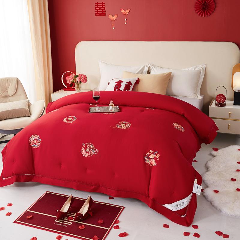 花225新全棉款KLN0绣婚庆蚕丝冬被