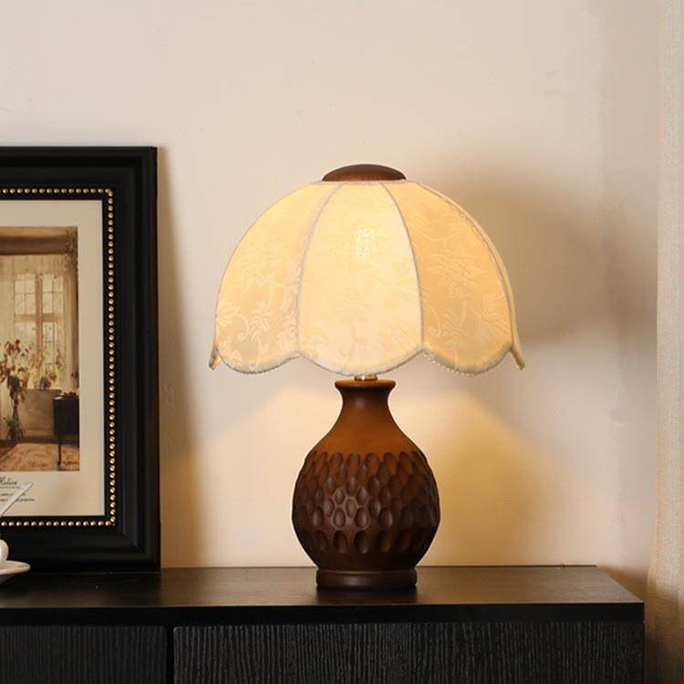 式台灯卧室美式复古实34802木中古护眼客约厅书房书桌装简饰床法