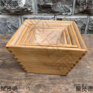 樟木麦米斗升子斗四方木樟家用老式香日进斗金仿古摆AL柯咖童件大