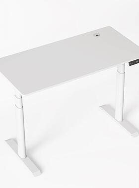 能椭圆管电机动升降桌白色564电脑桌木质升降书双桌智办公电桌电