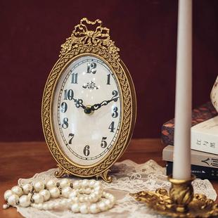 饰法式复座钟摆件客厅台时式钟表古F97HMH99台钟装桌面钟石英钟轻