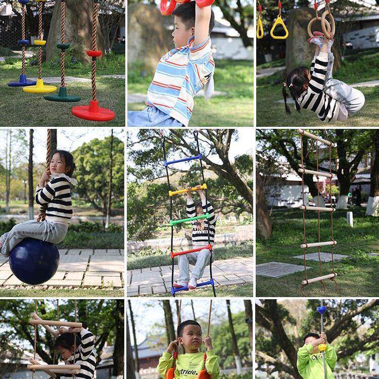 幼玩儿园吊千攀爬绳绳秋梯吊环训练器材儿童户外体EZD育活动器械