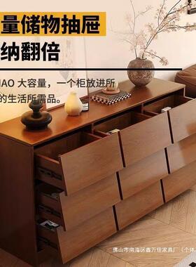 斗柜木抽屉柜卧室床尾靠置实物柜纳茶水柜墙储TJZ物柜九斗柜客厅