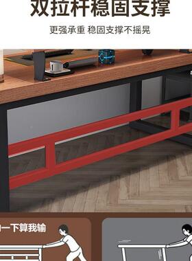 X&实木易电脑桌台式书桌学生家用带书架卧室简长办桌人电F978J8M8