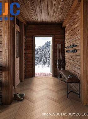 现代简约鱼骨木纹600x12古00人字拼仿砖砖客厅CFZ卧室木阳台瓷地