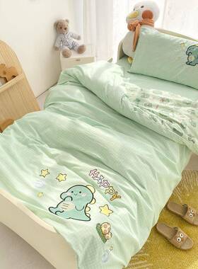 棉A六类全绣花幼XJ202207儿园被子三件套儿童午睡棉被宝宝入园件