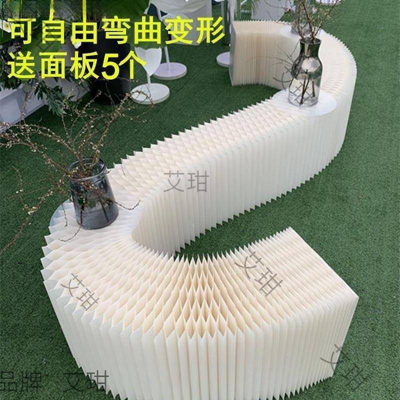 创意展纸342示台多功能落缩折叠纸展示架伸地陈列架瓦楞纸凳质置