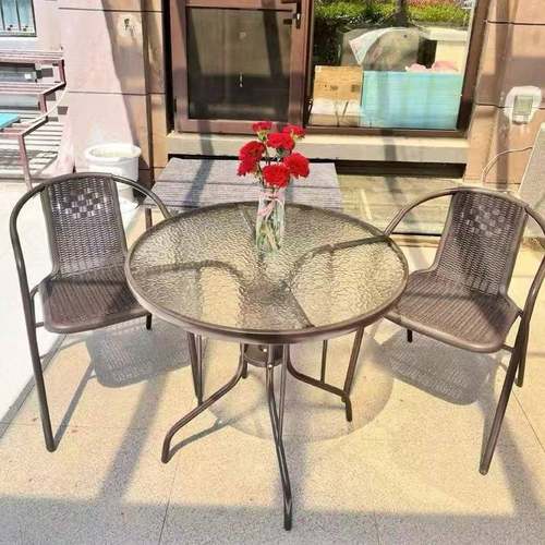 户椅外茶桌折阳台庭院叠几露天桌椅套件小花园现代0铁艺桌椅