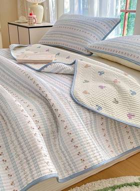LJ-全棉2棉0榻25春纯棉床盖三件套a类家用夹棉榻米南通家纺全床单