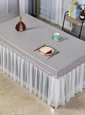 夏薄款茶几桌布季长方形客厅防水裙摆烤火桌子罩罩套AL102541电炉