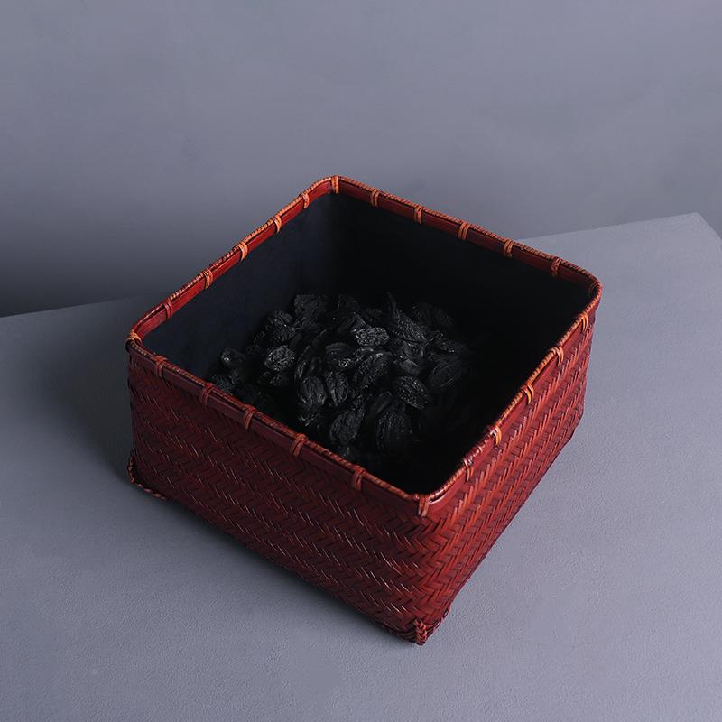 子手工编核桃碳收纳筐家竹用竹编茶包碳篮篮中式碳筐围炉竹炭篮子
