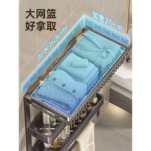 免打孔太空铝浴室置物架卫生间洗手台家用三层折叠厨房多功能收纳