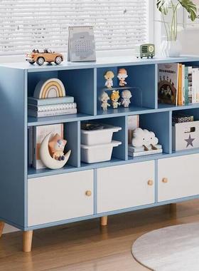 架童置物架落地纳家用儿木书质家用书柜简约书房收EPQ架客厅格子