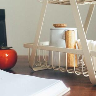 半宅铁艺双收纳篮浴卫生间室书桌面杂物花架F76M775M置调味品罐厨