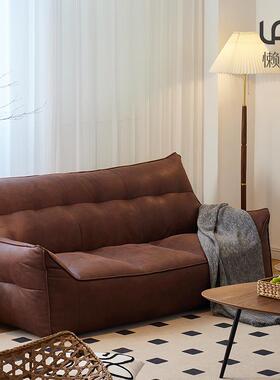 6R懒人人布艺沙发F769M5T8小户型小躺椅榻发榻米双三人卧室沙复古