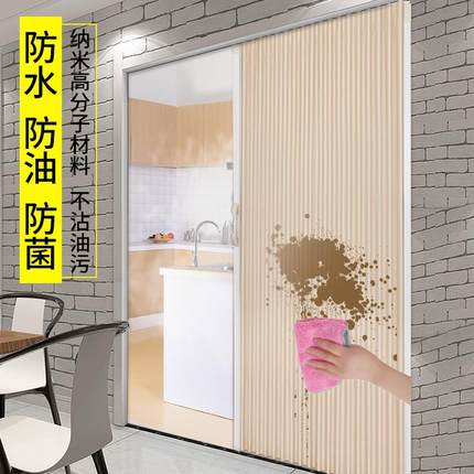 日式PVC折叠门推拉门移门厨房隔断客厅卫生间阳台室内门无下轨