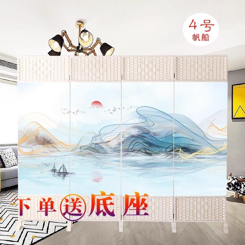 中式屏风隔厅断客卧折叠室移DPU动玄关墙简约现代酒店型小户布艺