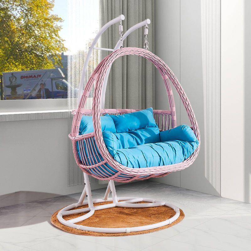 fL摇E人吊篮藤椅懒人椅室吊内吊床家用椅椅阳台秋千VC庭院双鸟巢