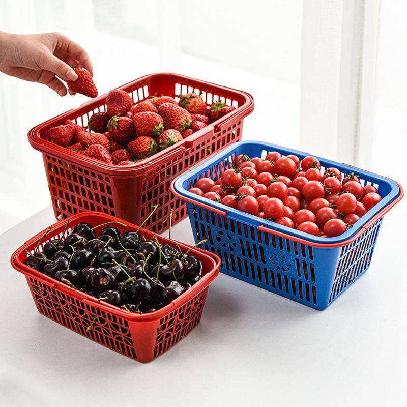 塑料篮直RFZ厂家草莓杨梅篮子筐采摘篮水果篮提手篮葡萄筐桑葚篮