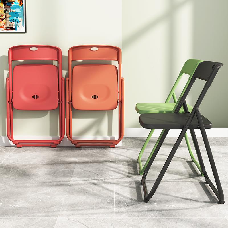 折叠椅靠背用小凳网照子办公可叠放出租F766H6J7屋简易宿家舍红拍