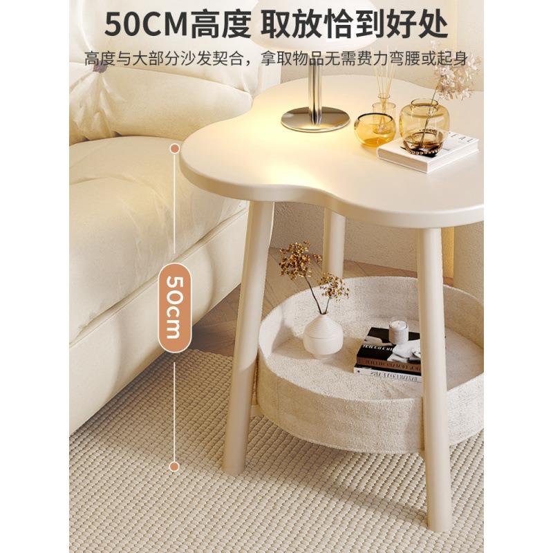 奶风床头柜型新款小小EDL置物架家用卧室创油意花朵床头边几