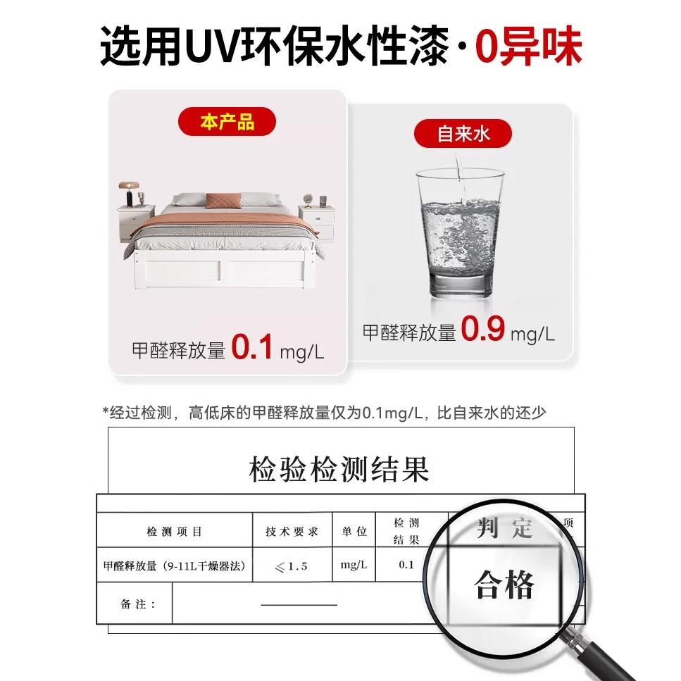 实木米床白现色无床头床FHJ1米2单人床代简约榻榻床1米.5床出租房