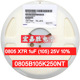 X7R 贴片电容 1uF 25V 0805 电容器 105 10% 0805B105K250NT