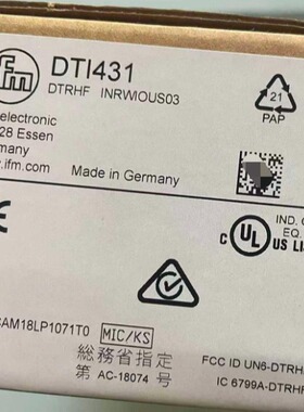 IFM易福门 RFID读写头HF DTI431 DTRHF INRWIOUS03