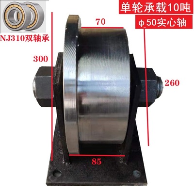 现货单边轨道滑轮轻轨铁路钢轨方管方钢工字钢槽钢重型45号钢轮子