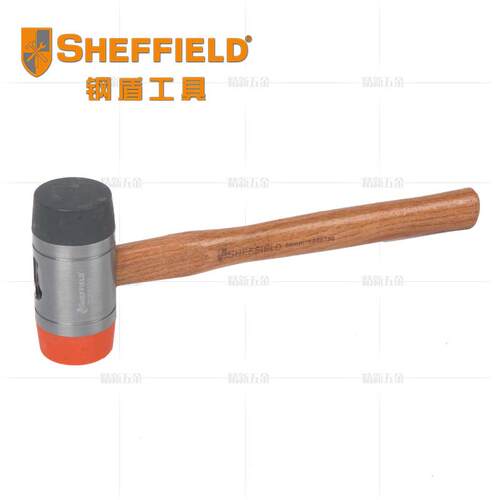 钢盾工木柄安装锤安全锤可22MM橡胶锤锤防震聚氨酯橡胶具头换头软