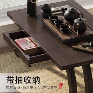 RIV飘窗茶几小榻榻米简窗台约阳台楠竹茶矮桌地毯小型桌子桌 中式