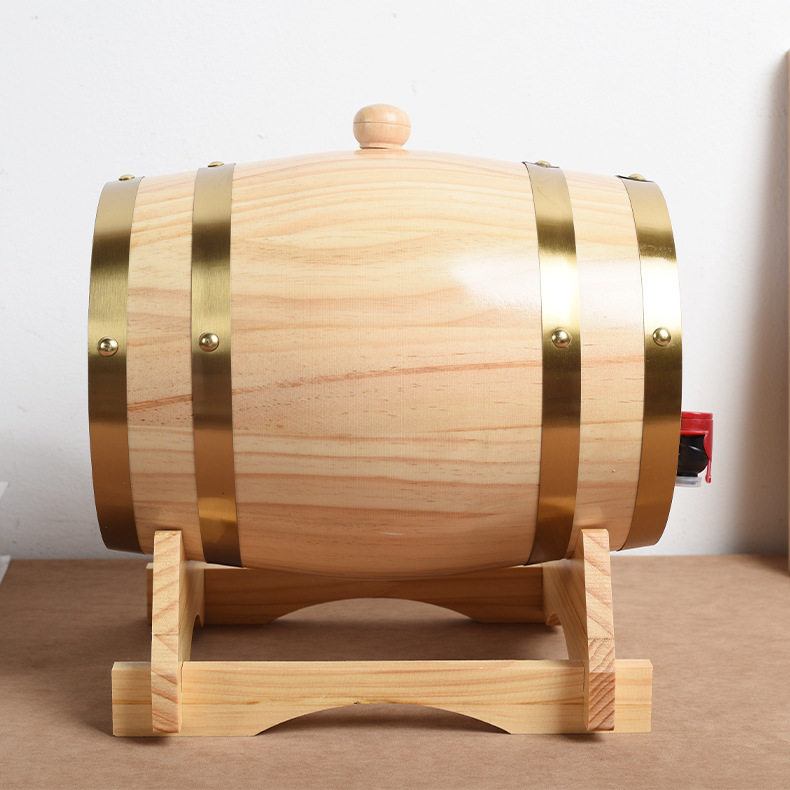 啤酒木桶实木家装吧台酒桶摆件装饰卧式橡木红酒桶印logo