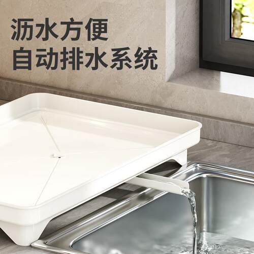 外物贸跨境厨房置物架子带砧不ZWI板沥水锈盘厨房置架子钢沥水碗