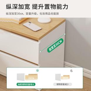 0J大容量床头柜GQW简易易多收功能储物卧室床边柜置子简物架纳网