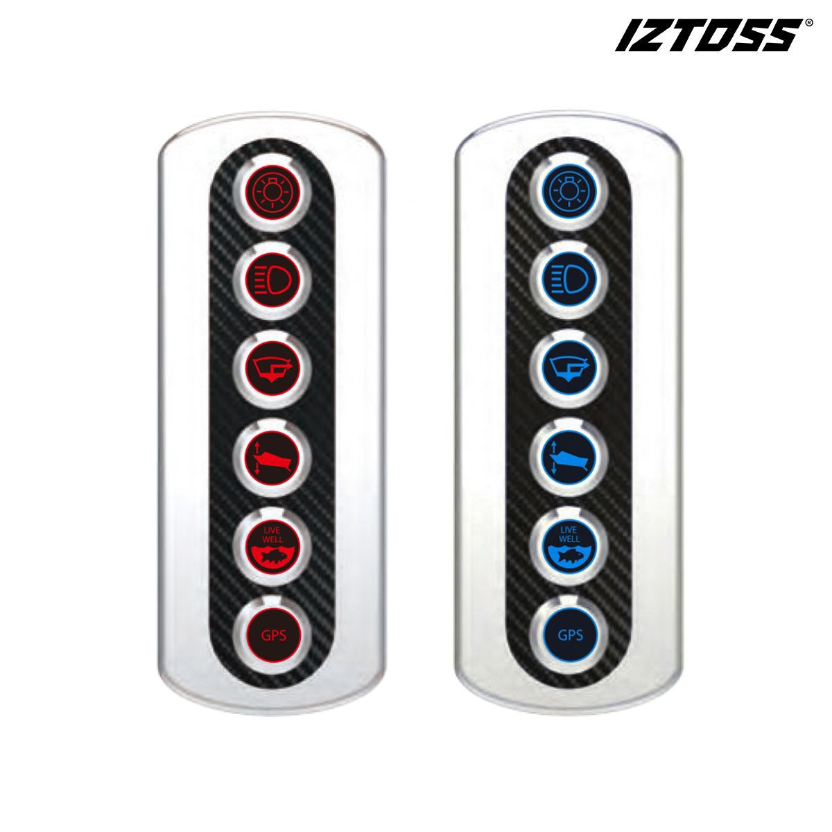 12V/20AIP66按钮开关6位面板