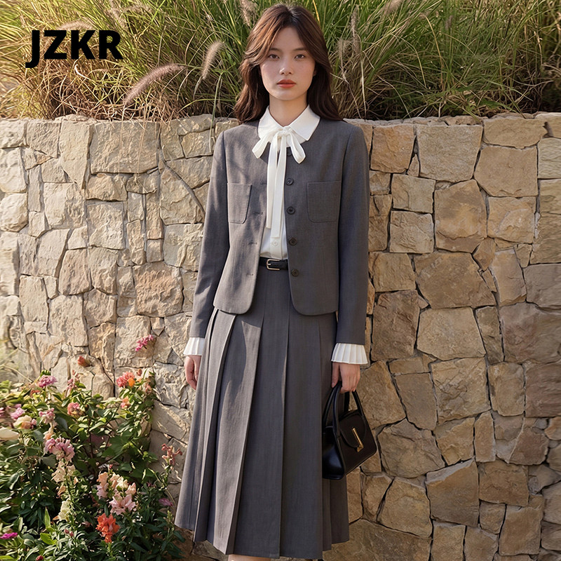 灰色高级感西装套装女2026新款轻奢气质时尚职业正装休闲面试制服