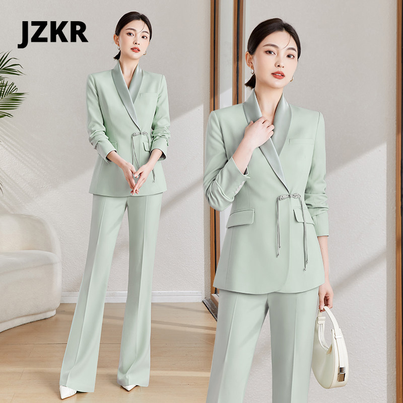 春秋高级感新中式西装套装女气质时尚休闲西服正装通勤职业工作服