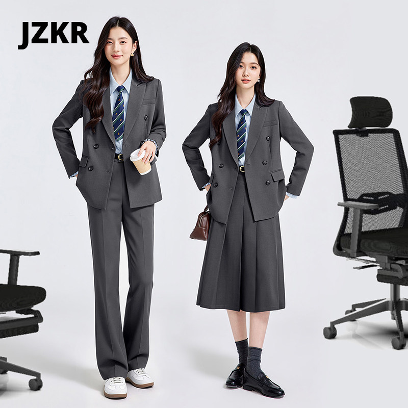 JZKR春秋新款学院风高级感西装套装女职业休闲通勤面试正装工作服