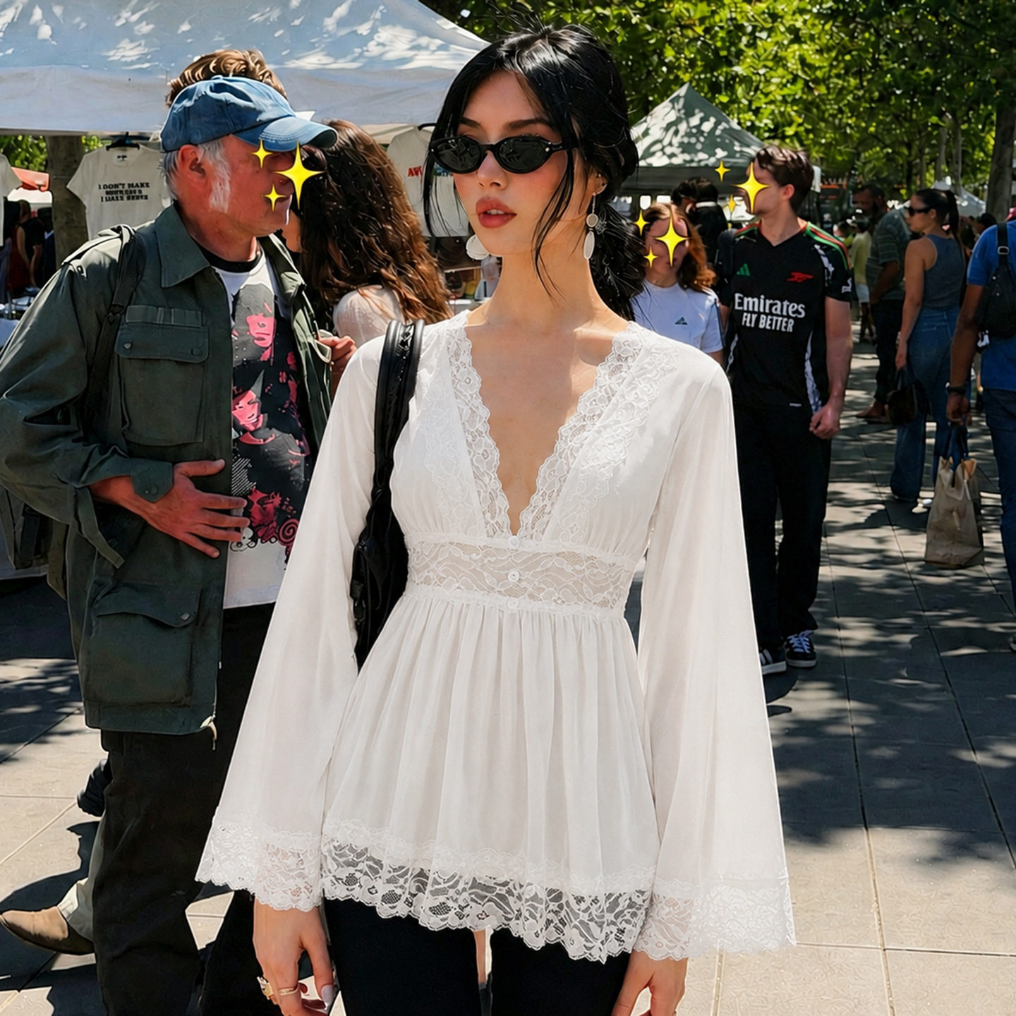法式优雅蕾丝雪纺衫43